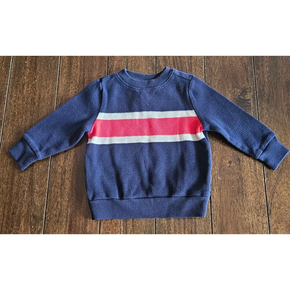 Old Navy Baby Sweater 12-18 Months Navy Red White Striped Pullover